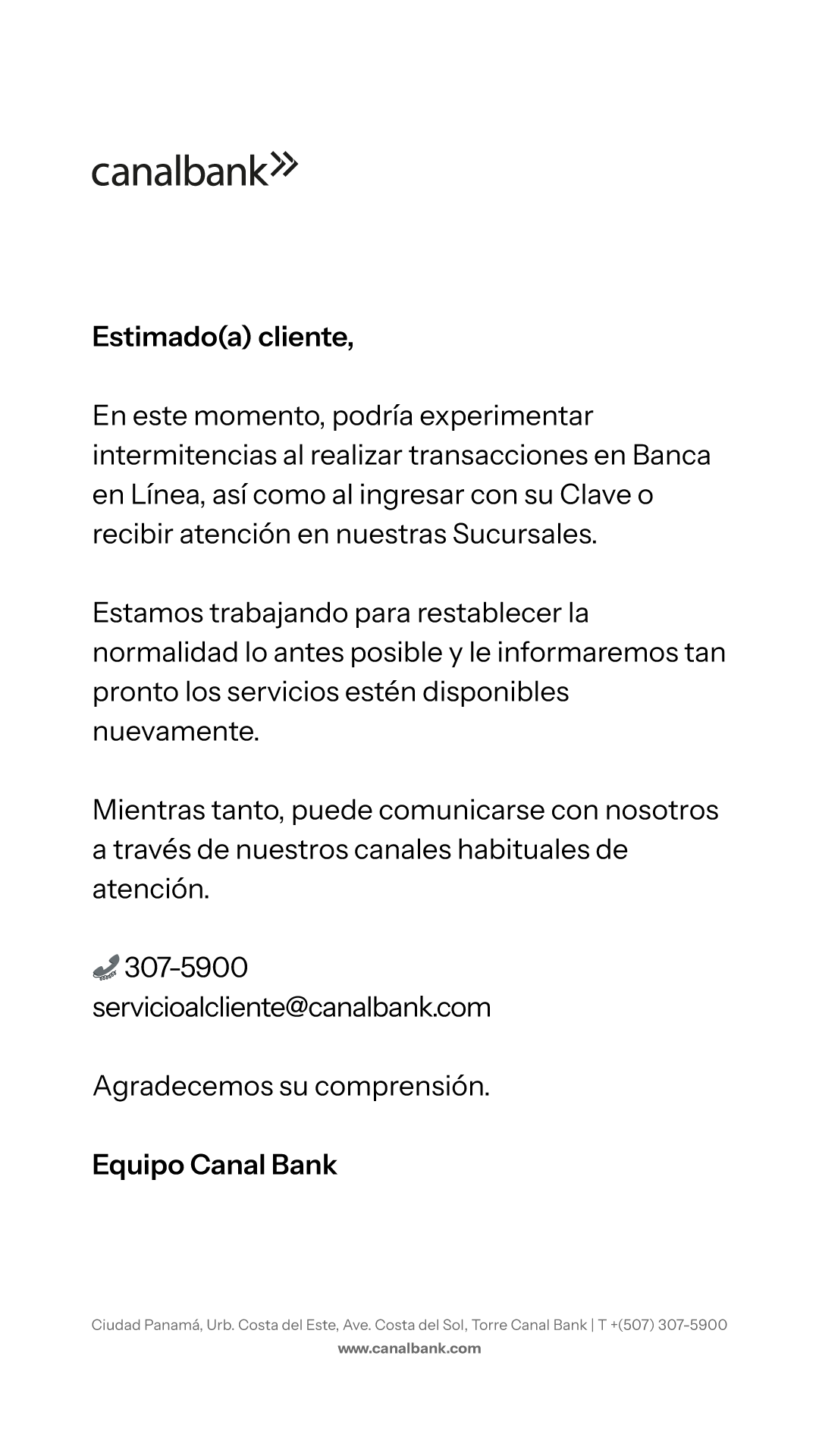 Aviso Importante