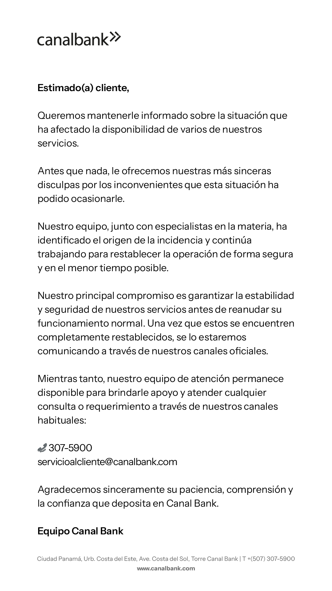 Aviso Importante